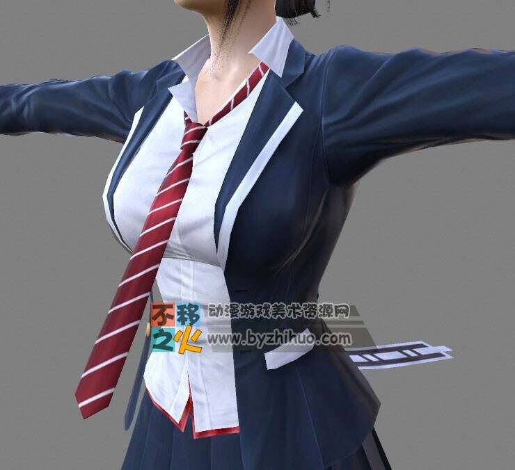 巫剑神威控 美女高中生 suzuka+misa 次世代3D模型