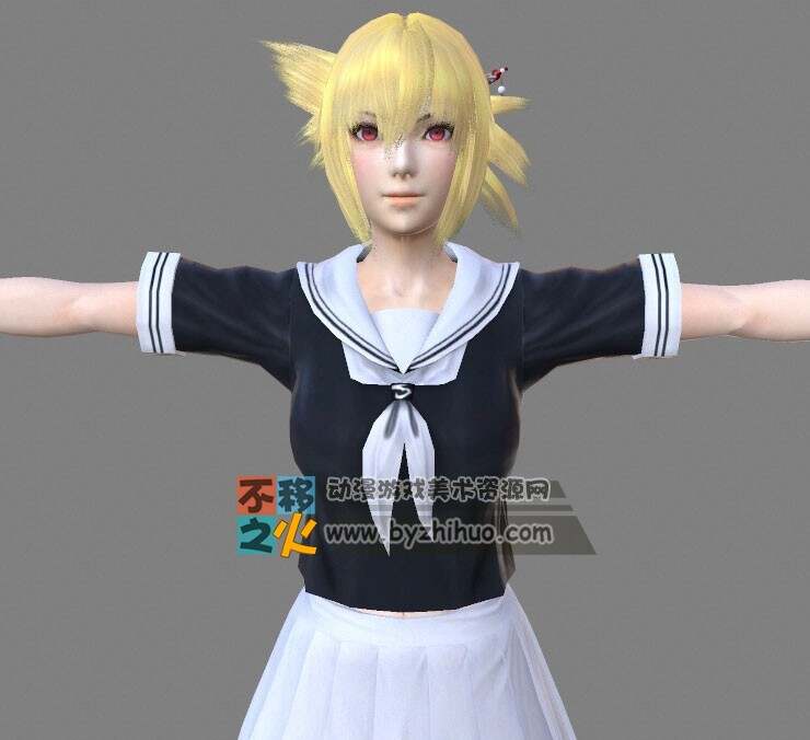 巫剑神威控 美女高中生 suzuka+misa 次世代3D模型