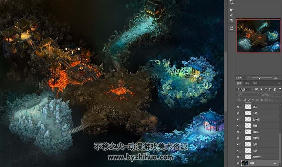 东岛 2D场景地图 PSD拼图素材 4.07G