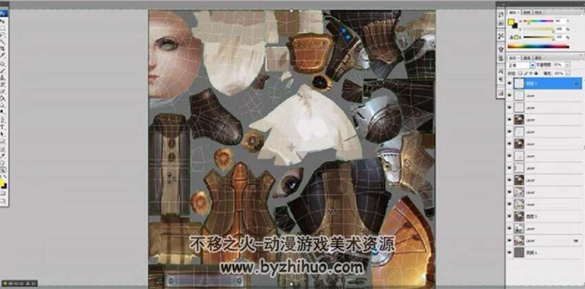 盔甲女骑士 模型和UV制作 游戏角色模型制作视频教程