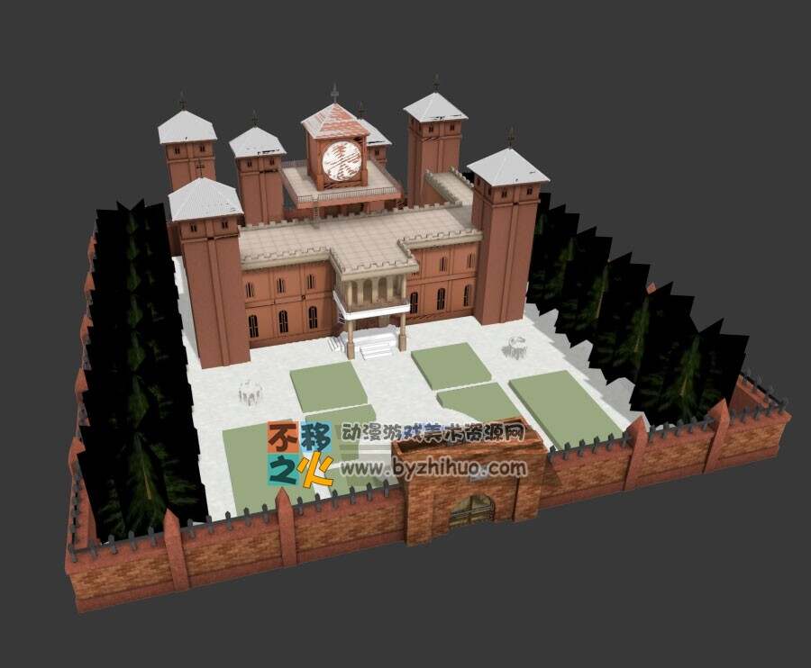 紅魔館 学校 3D模型