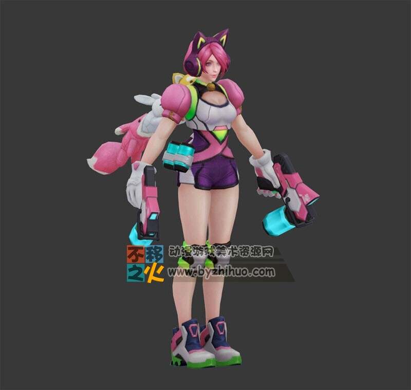 王者荣耀 台服版（堇）奇喵之旅 孙尚香 3D模型