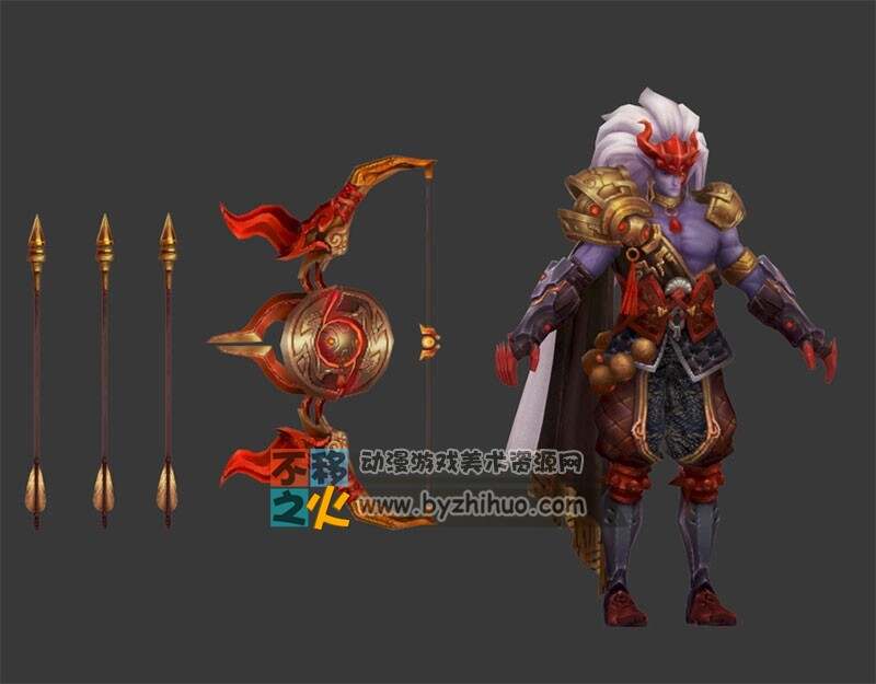 王者荣耀 台服版 炎陽射手勇 3D模型