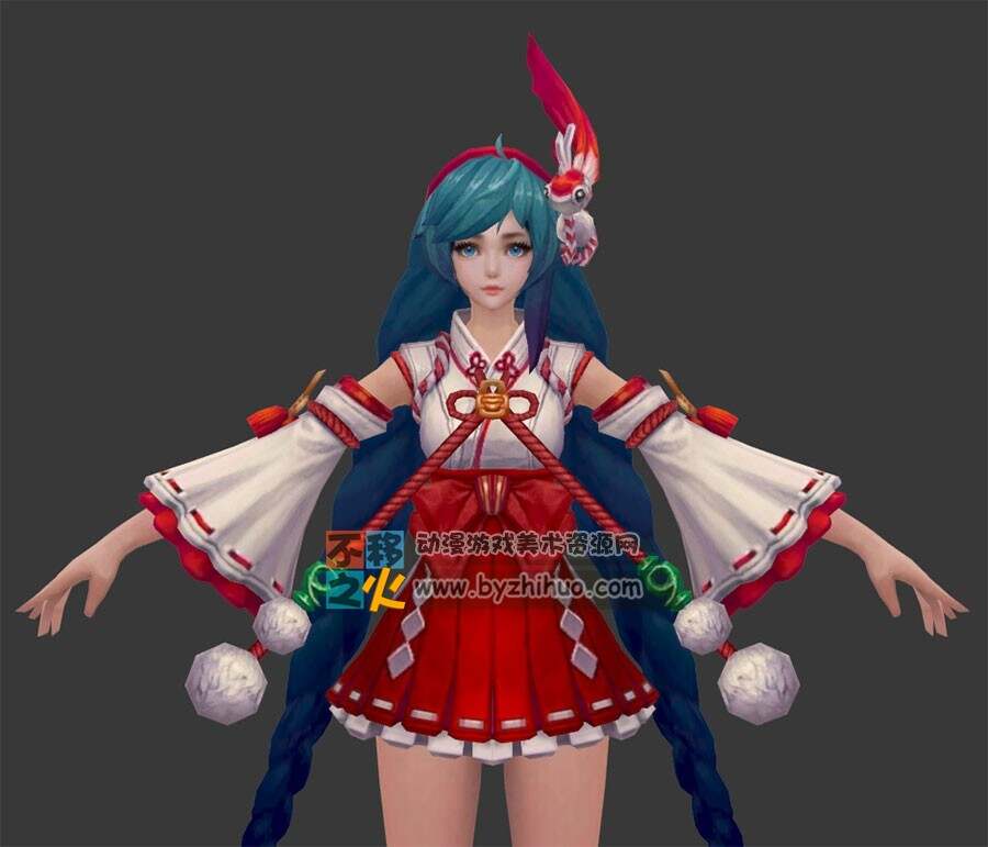 王者荣耀 大乔[伊势巫女] 3D模型