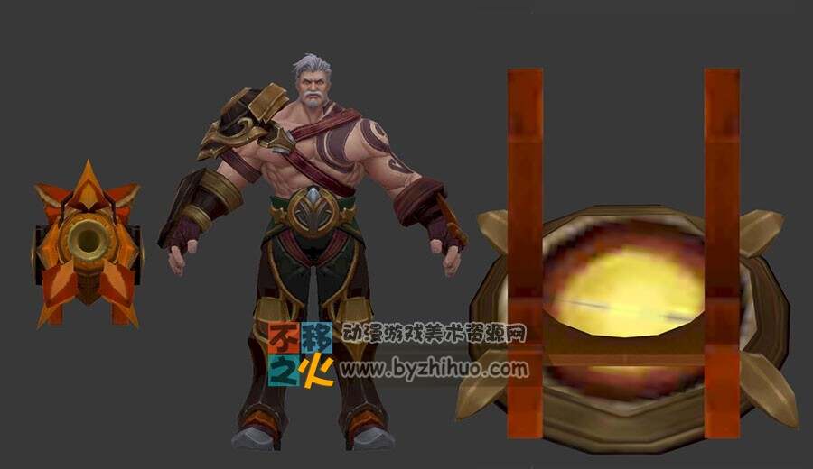王者荣耀 黄忠[燃魂重炮] 3D模型