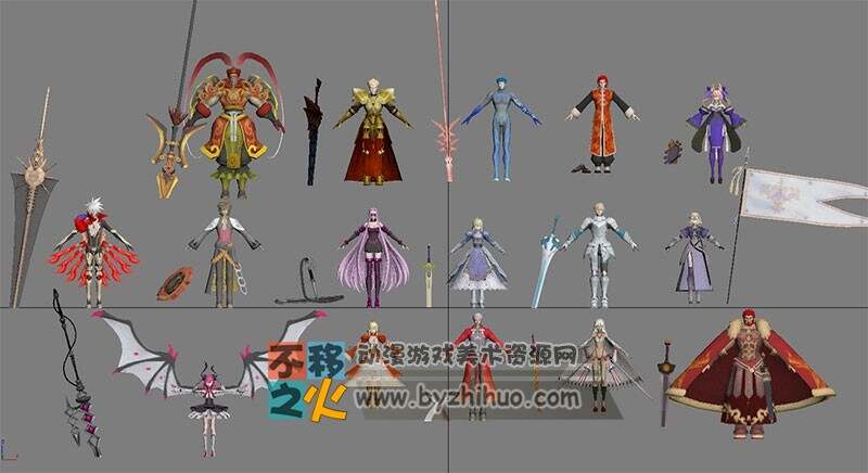 Fate EXTELLA  16个角色 3D模型