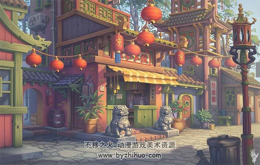 精选1796p 中国古风场景原画 游戏概念场景设定气氛图