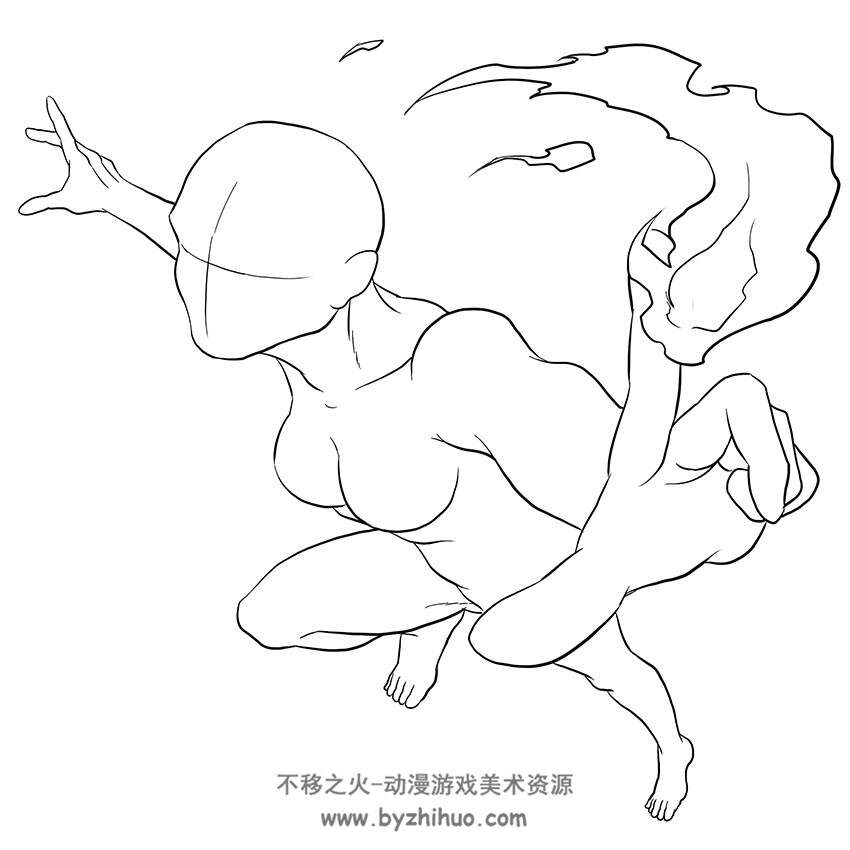 177张人体格斗对打动作姿势线稿集 手绘临摹漫画参考素材