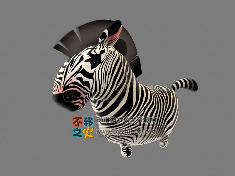 Zebra 超萌斑马卡通模型