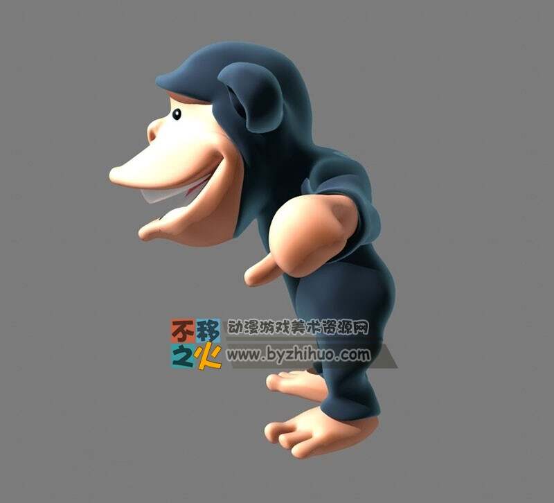 Chimp 卡通大嘴黑猩猩模型