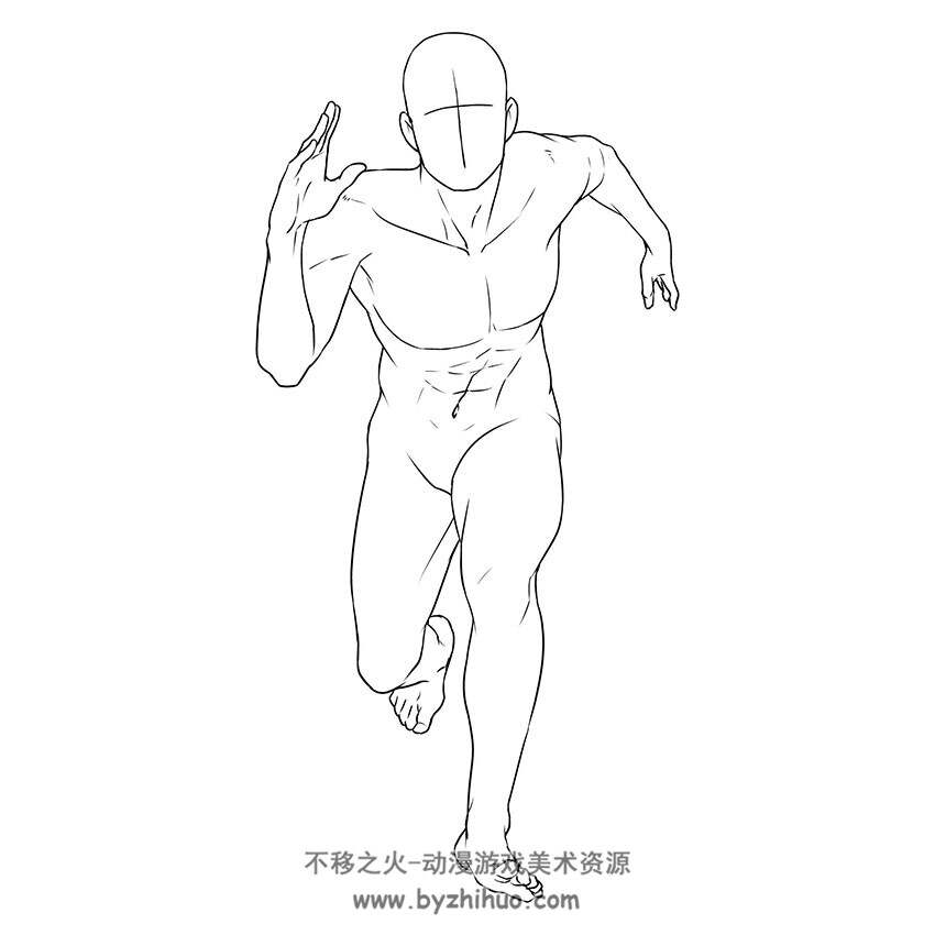 174张人体常用动作姿势线稿集 手绘临摹漫画参考素材