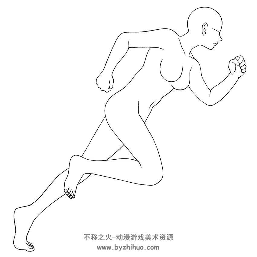 174张人体常用动作姿势线稿集 手绘临摹漫画参考素材