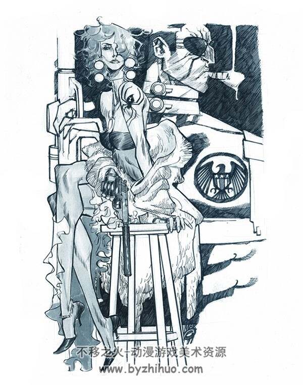 Kah-reload + EricCanete 欧美漫画风格 手绘插画原稿欣赏