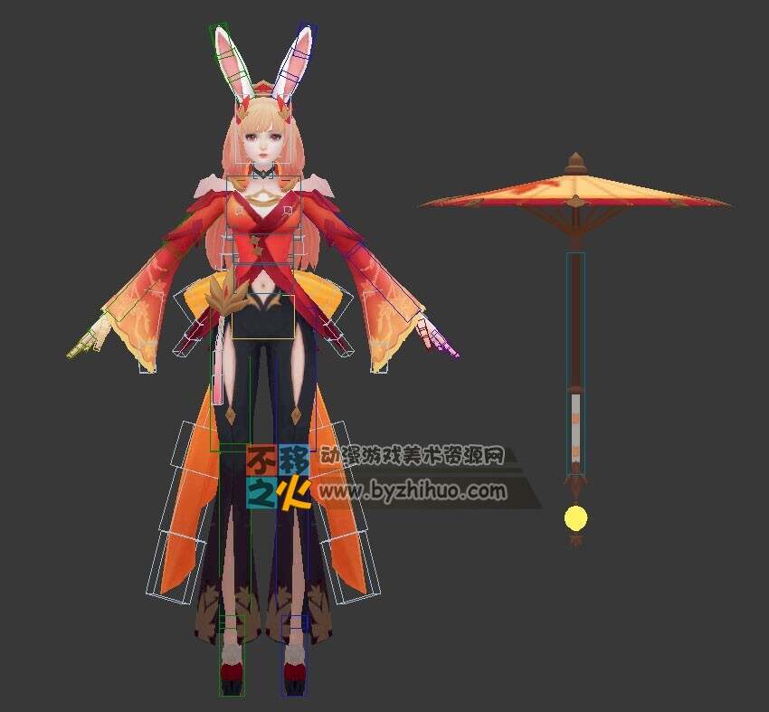 王者荣耀 公孙离[幻舞玲珑] 3D模型 带CS绑定
