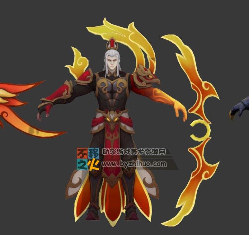 王者荣耀 后羿[辉光之辰][阿尔法小队][精灵王] 3款皮肤3D模型