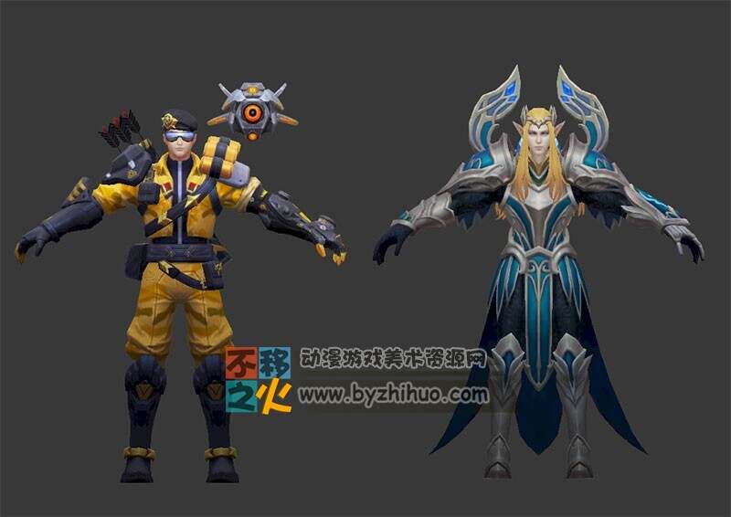 王者荣耀 后羿[辉光之辰][阿尔法小队][精灵王] 3款皮肤3D模型