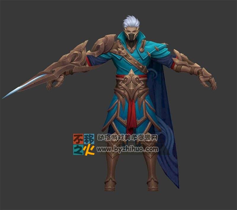 王者荣耀 兰陵王[暗隐猎兽者][隐刃] 2款刺客3D角色模型