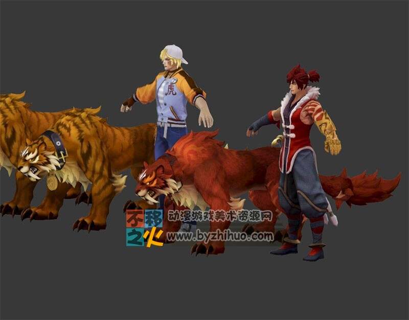 王者荣耀 裴擒虎[六合虎拳][街头旋风] 2款皮肤3D模型