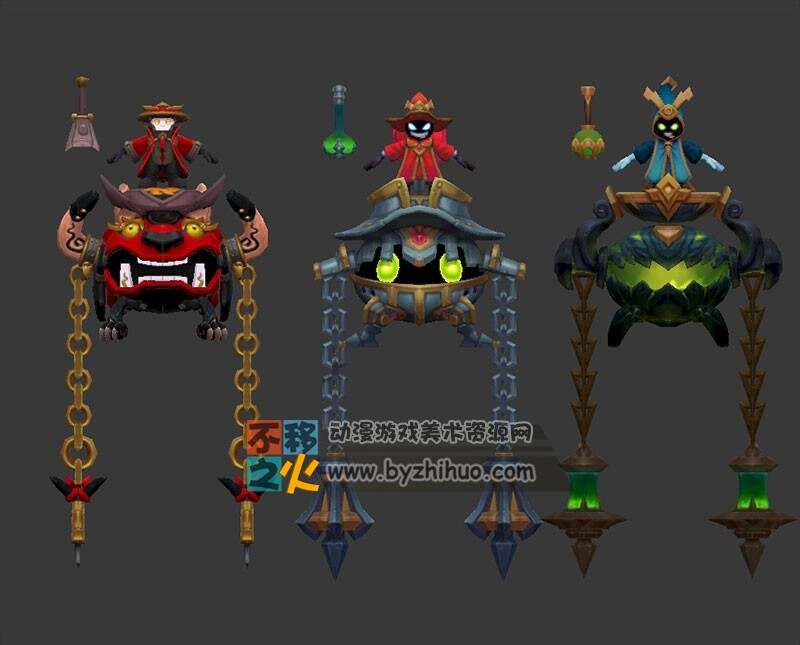 王者荣耀 太乙真人[饕餮][圆桌骑士][炼金大师] 3款皮肤3D模型