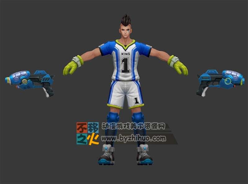 王者荣耀 马可波罗[远游之枪][激情绿茵][逐梦之星] 3D模型
