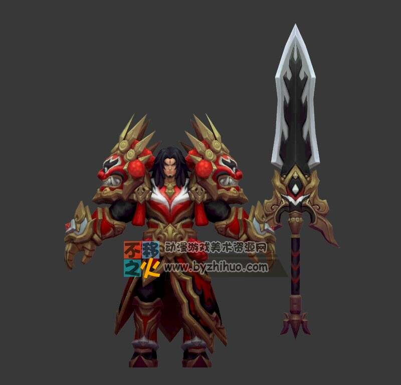 王者荣耀 项羽[霸王别姬] 3dmax角色模型