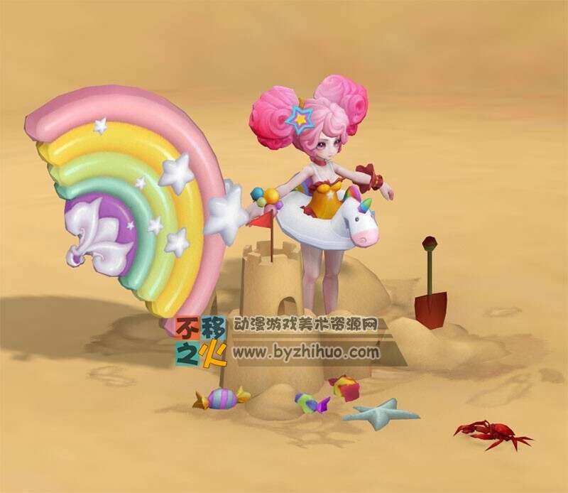 王者荣耀 小乔[缤纷独角兽] 3D模型