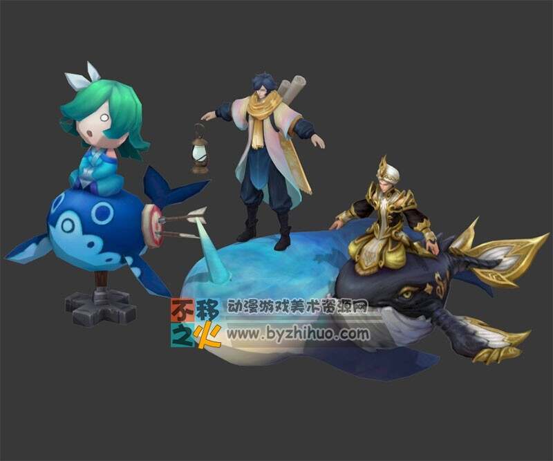 王者荣耀 庄周[云端筑梦师][蜃楼王]+Q版 3Dmax角色模型