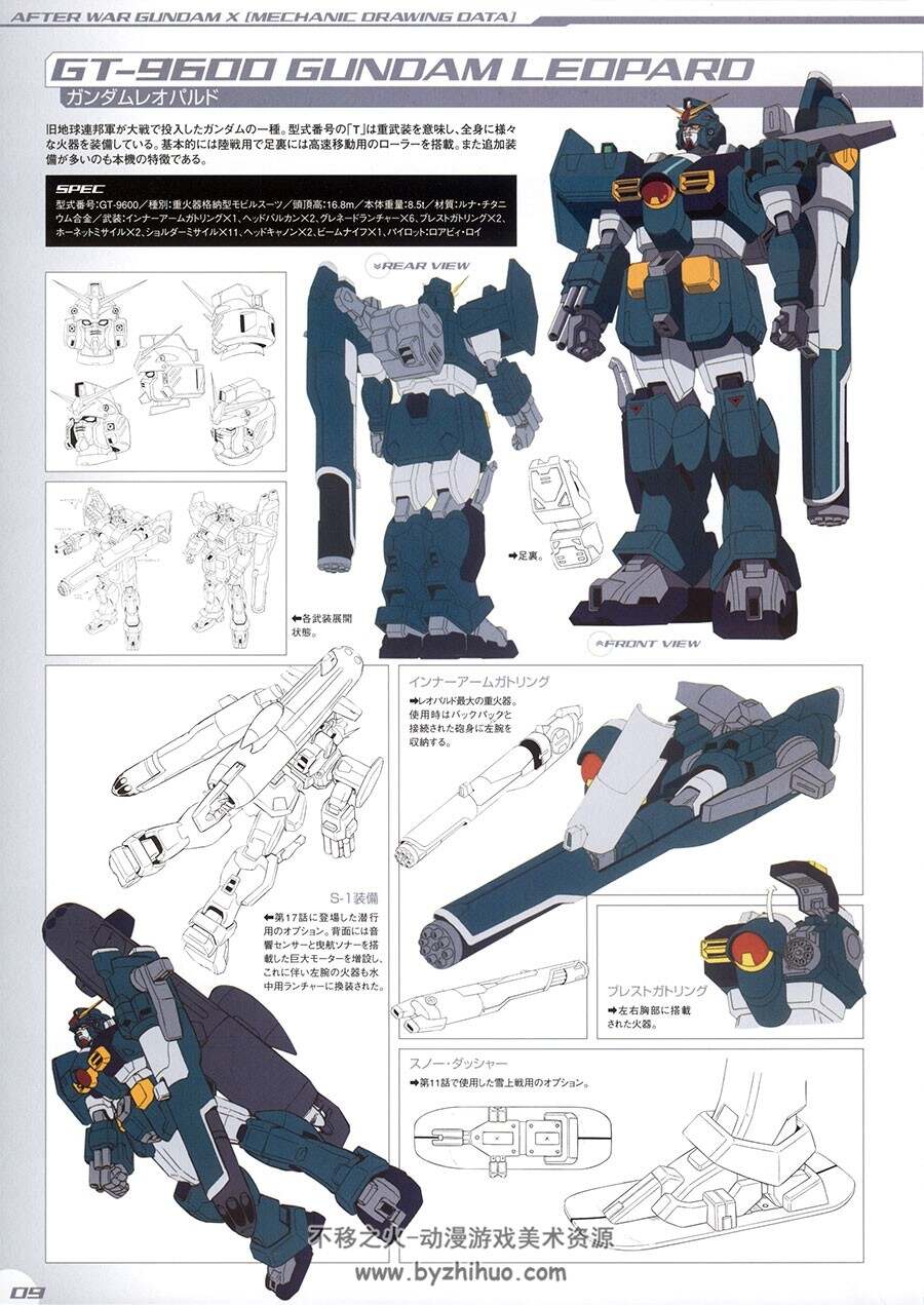 After War Gundam X - Mechanic Drawing Data 高达机甲设定资料集
