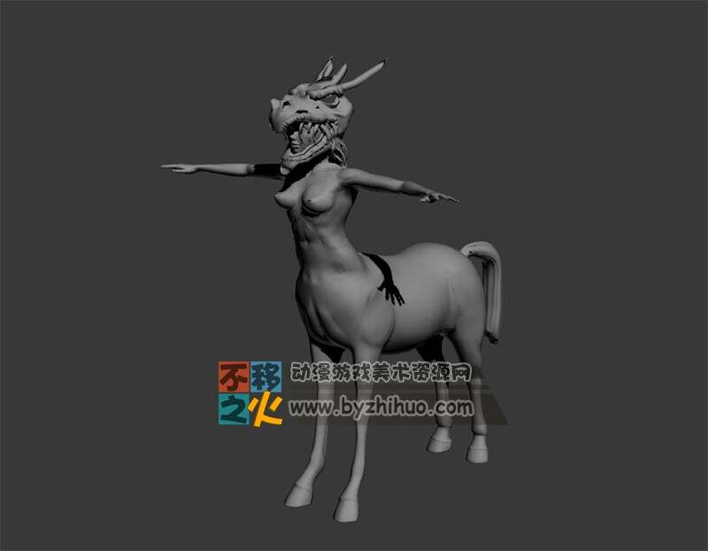 女人马 3D模型 高模