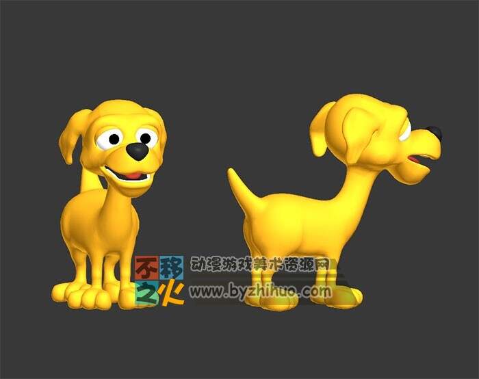 A yellow dog 可爱的小黄狗 3DS模型