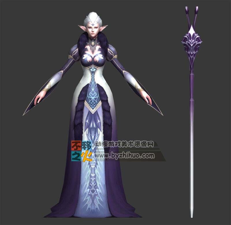 精灵长剑士 女法师模型