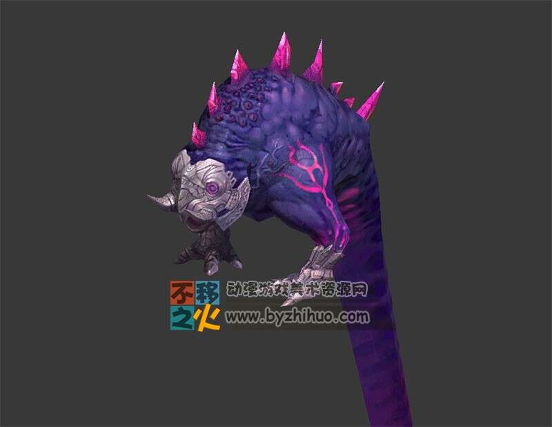 怪物 长尾紫色兽模型