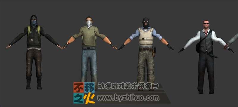 枪战游戏 警察丧尸 强盗 悍匪模型