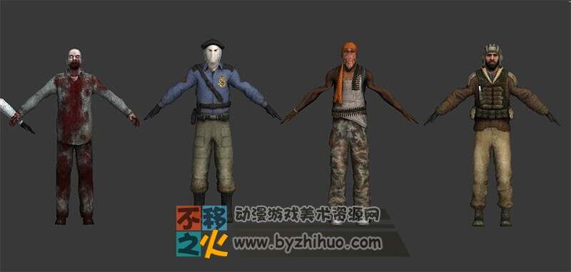 枪战游戏 警察丧尸 强盗 悍匪模型