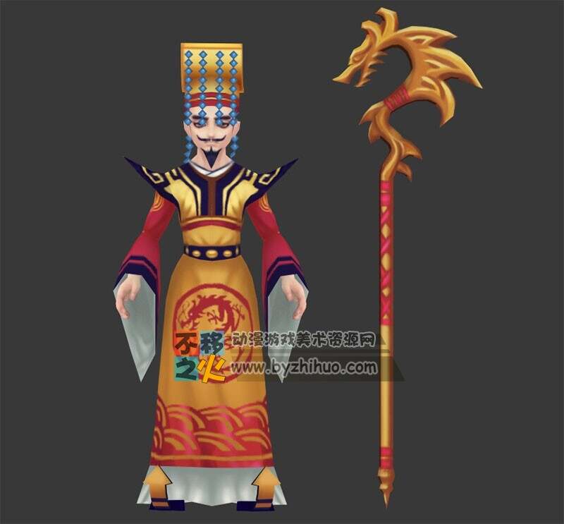 古代 中国 皇帝 古装 杨广模型 有绑骨