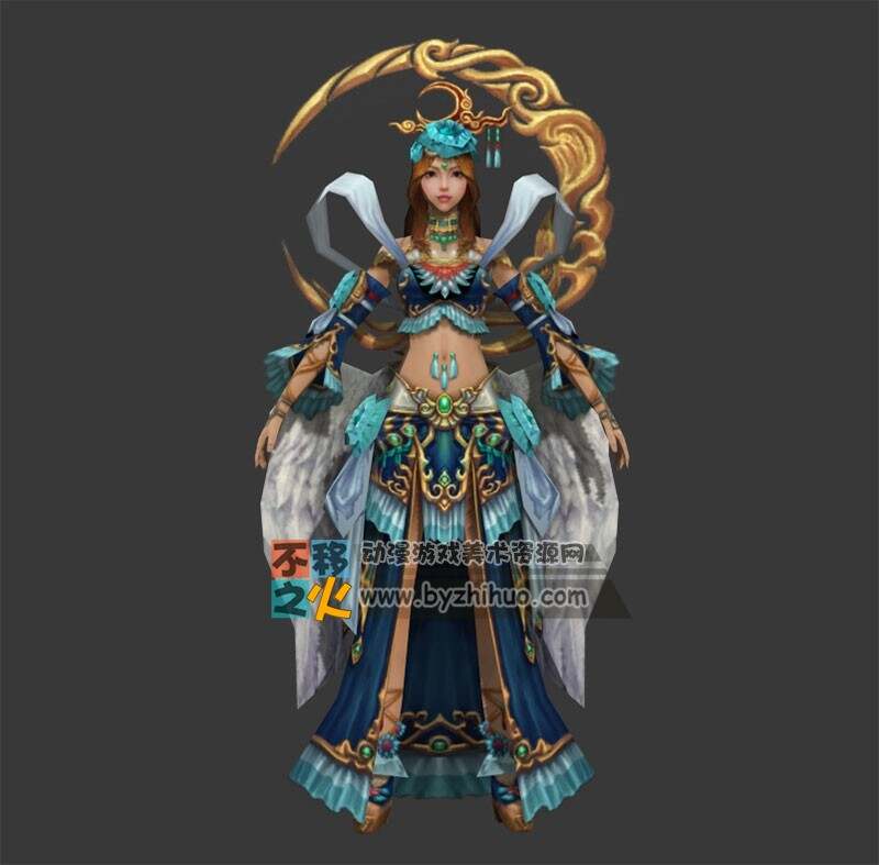 东方  美女 女法师模型