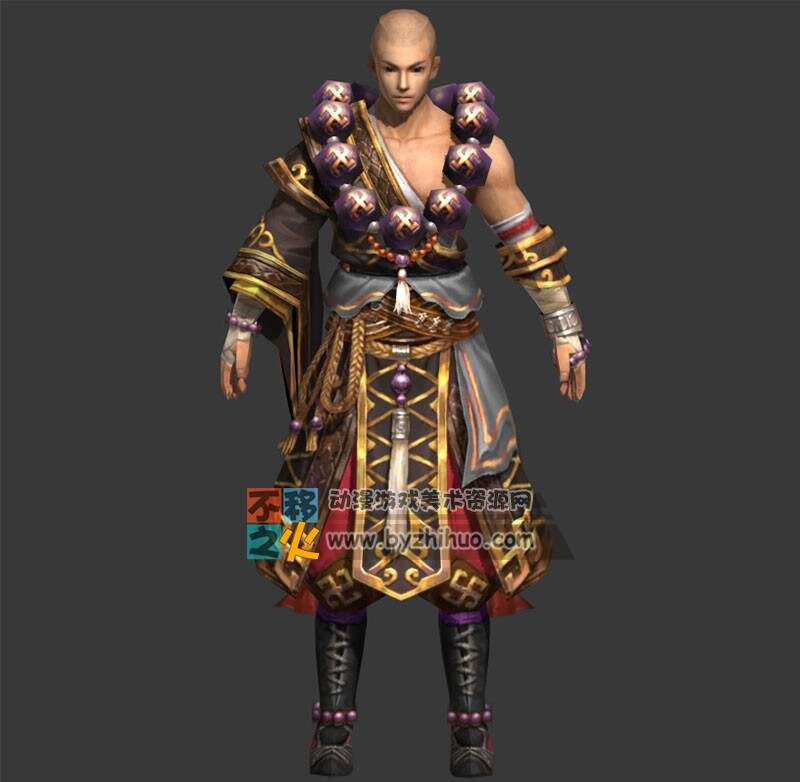 剑网三 少林寺成男 门派套 和尚模型