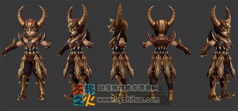 Q版 黄金 男战士模型