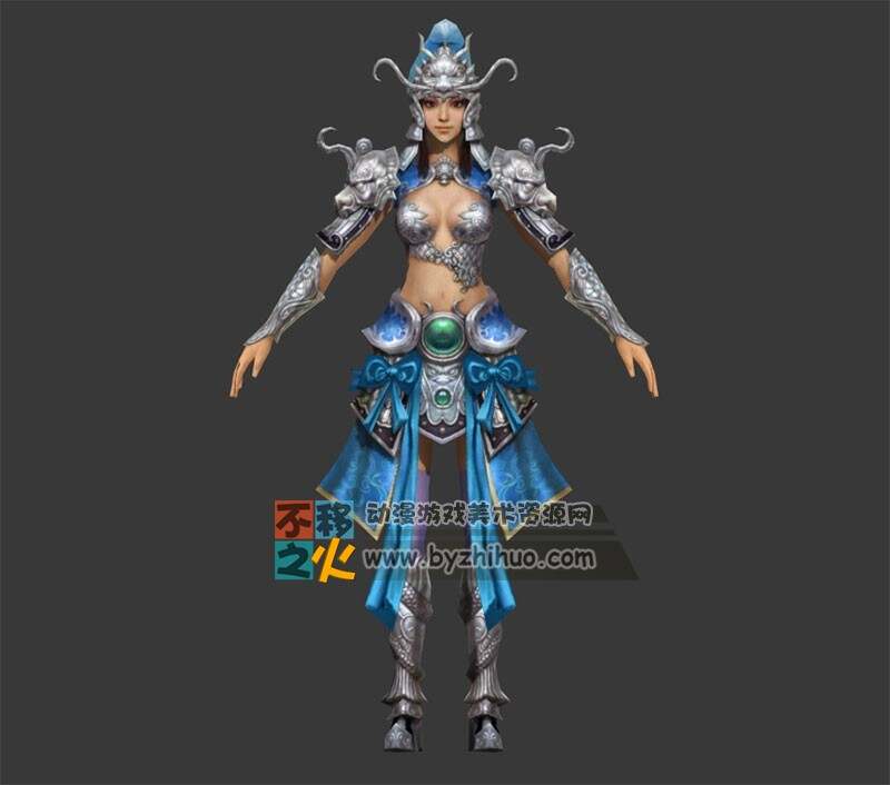 古装 铠甲 女战士模型