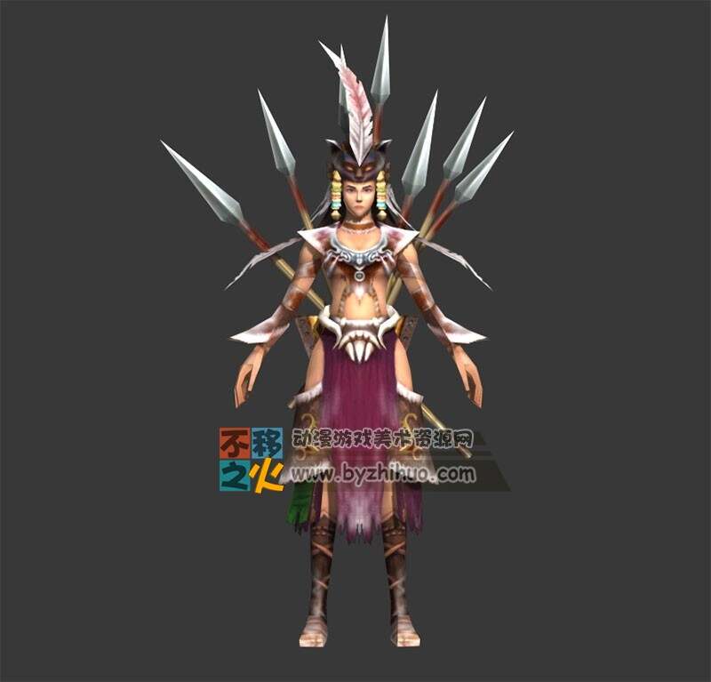 部落 女战士模型
