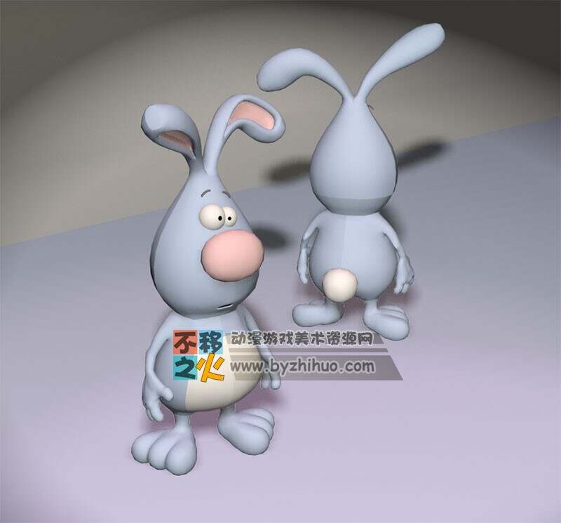 敲可爱的蓝兔子3DS模型