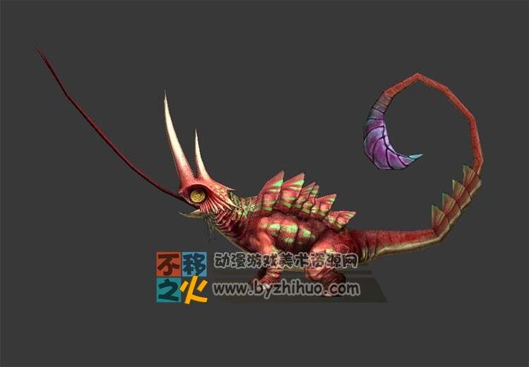 sand lizard 沙蜥Max模型 含骨骼全套动作