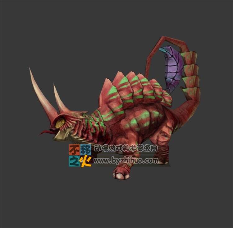 sand lizard 沙蜥Max模型 含骨骼全套动作