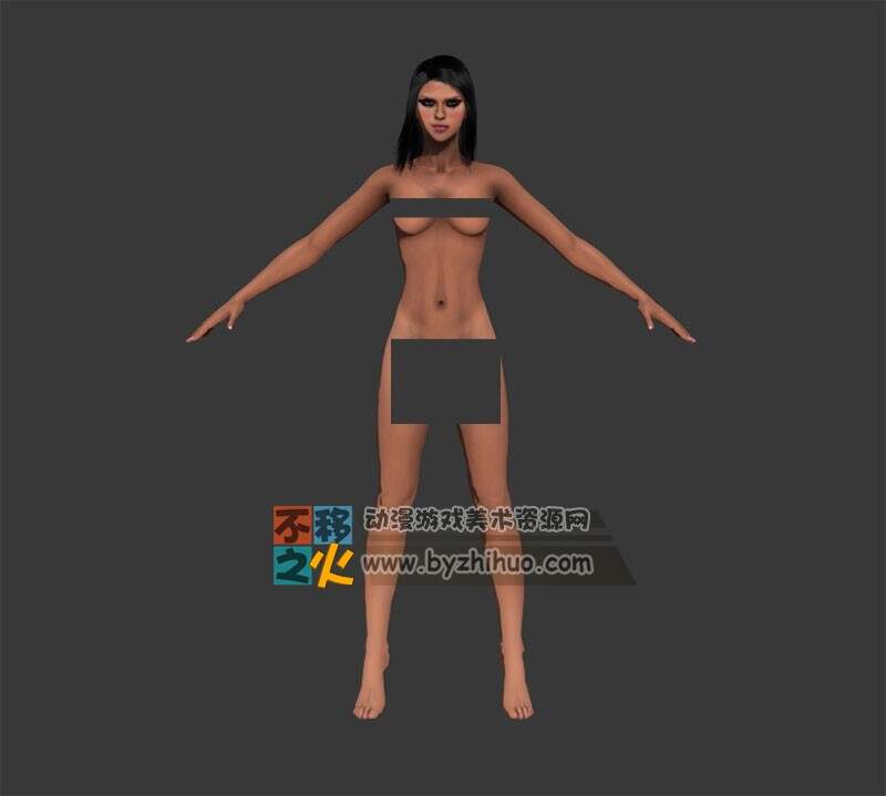 标准体型 女素体3dmax格式模型下载