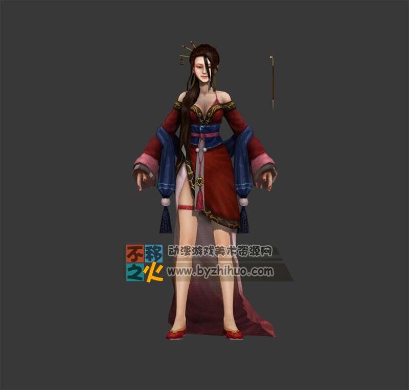 美女NPC 有动作的店铺老板娘模型