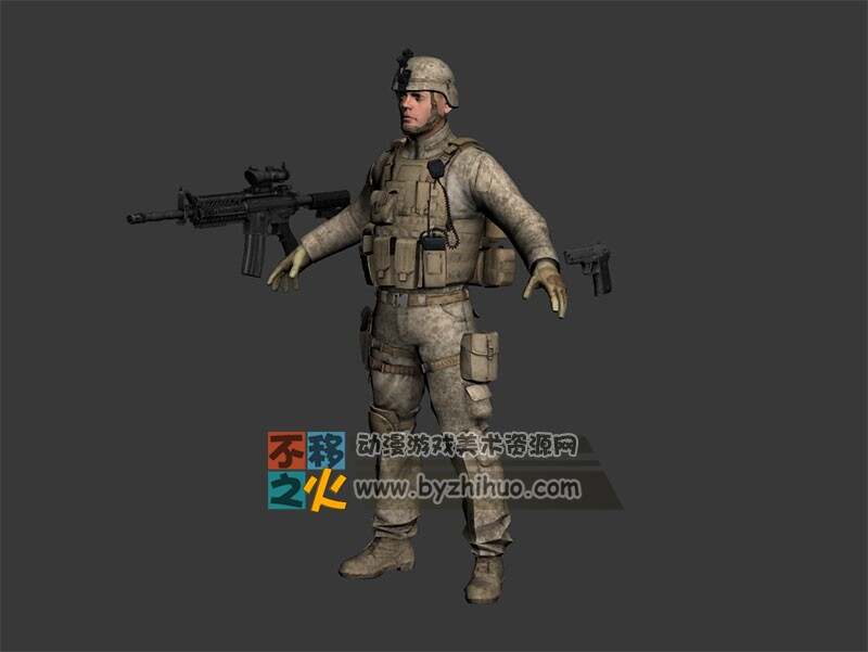 特种兵 枪 士兵模型