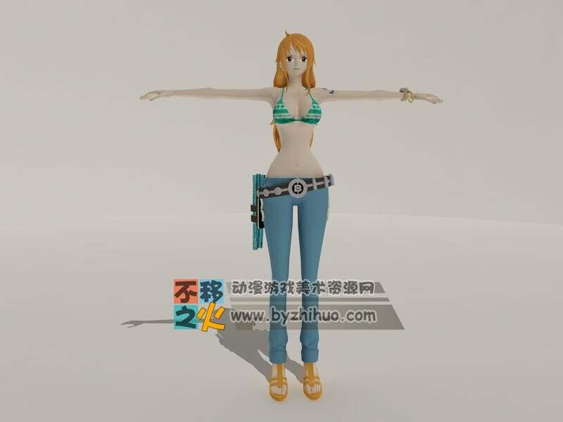 女海贼 美女 娜美T-pose模型