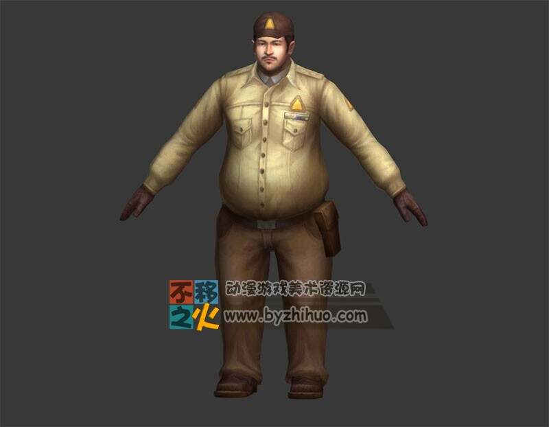 警察 保安 中年人模型