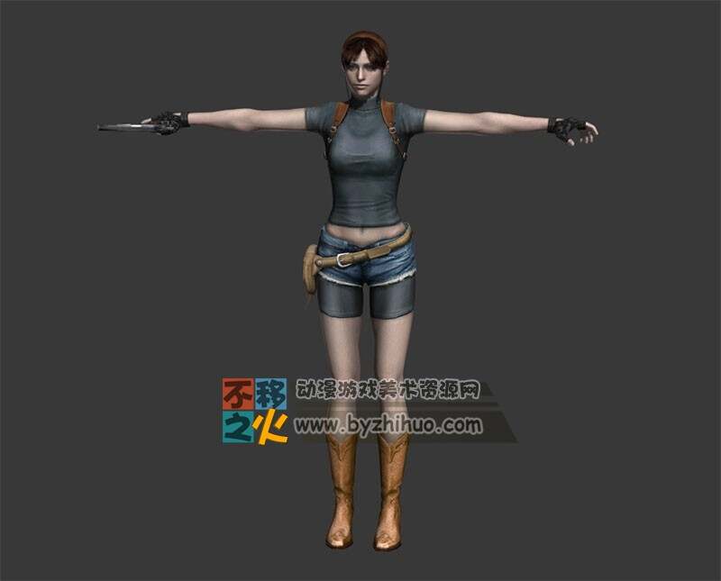 末世 生化 女枪手T-pose模型
