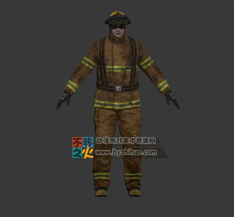 外国 消防员模型